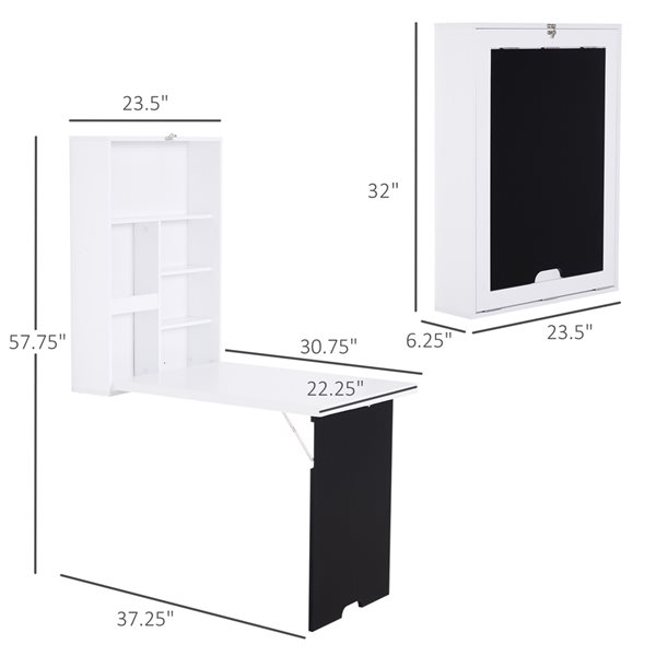 HomCom 30.75-in White Modern/Contemporary L-Shaped Desk