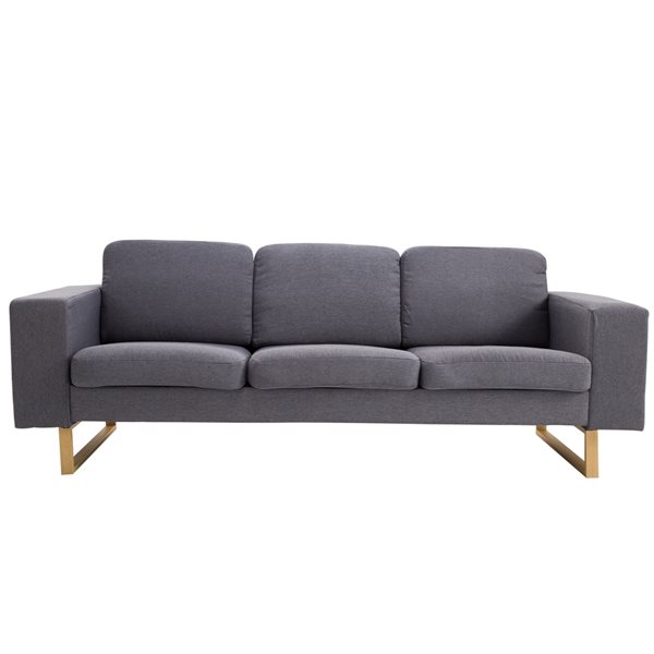 Sofa moderne HomCom en lin gris