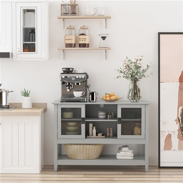 HOMCOM Grey Wood Modern Console Table