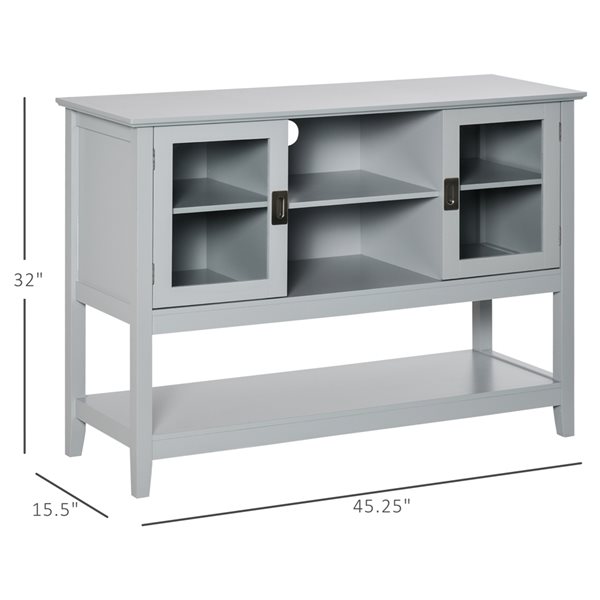 HOMCOM Grey Wood Modern Console Table