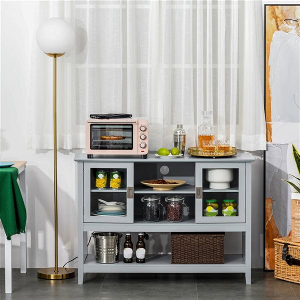 HOMCOM Grey Wood Modern Console Table