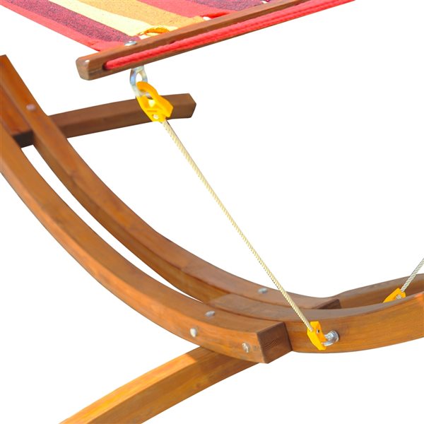 Outsunny Blaney 78 1/2-in x 39 1/4-in Multicoloured Hammock with Hardwood Stand
