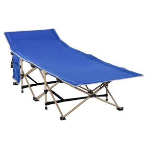Grand lit de camp pliant par Outsunny en polyester bleu