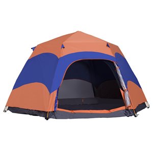 Outsunny 6-Person Double Layer Polyester Camping Tent