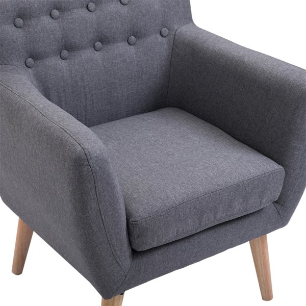 HomCom Modern Grey Linen Accent Chair