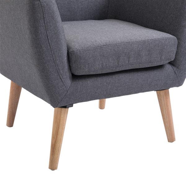 HomCom Modern Grey Linen Accent Chair