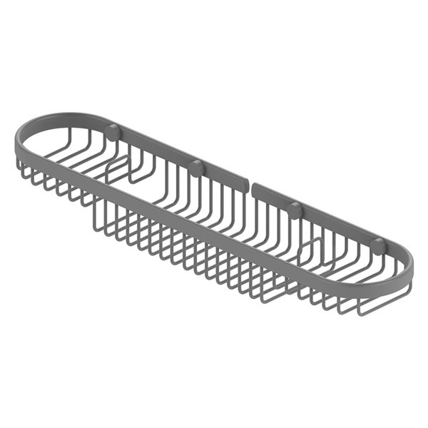 Allied Brass 2.25-in H Screw Mount Solid Brass Matte Grey Hanging Shower Caddy