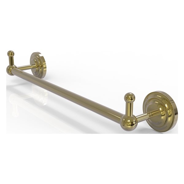 Allied Brass Prestige Que New 24-in Unlacquered Brass Wall Mount Single Towel Bar