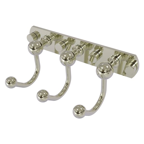 Allied Brass Prestige Skyline 3-Hook Polished Nickel Towel Hook