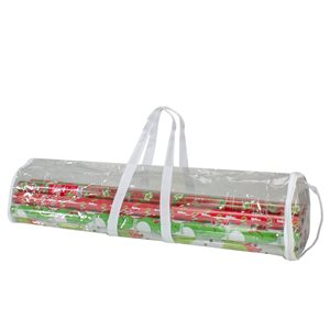 Northlight 30-in White and Transparent Christmas Gift Wrap Organizer Bag with Handles
