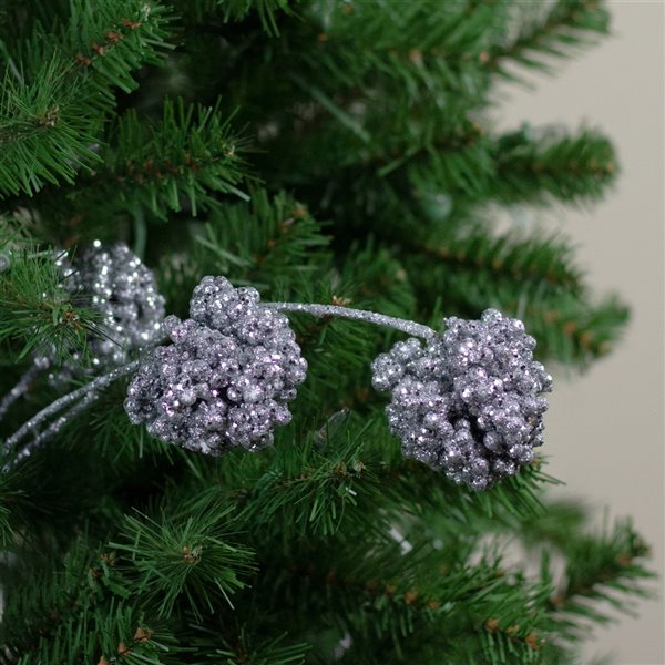 Northlight 32-in Silver Sequin Artificial Allium Christmas Spray