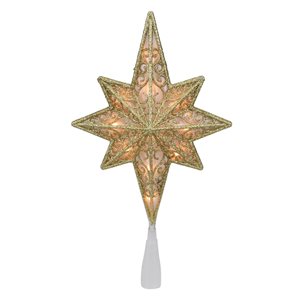 Northlight  10-in Gold Lighted Star of Bethlehem Christmas Tree Topper