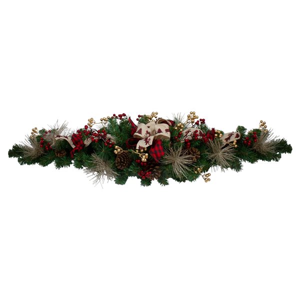 Northlight 52-in Berries and Bows Artificial Christmas Swag - Unlit