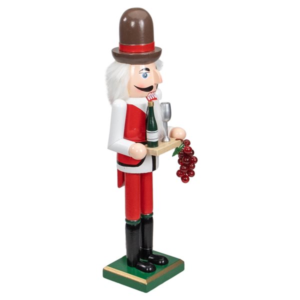 Northlight 15-in Red and White Grapes Winemaker Christmas Nutcracker Figurine