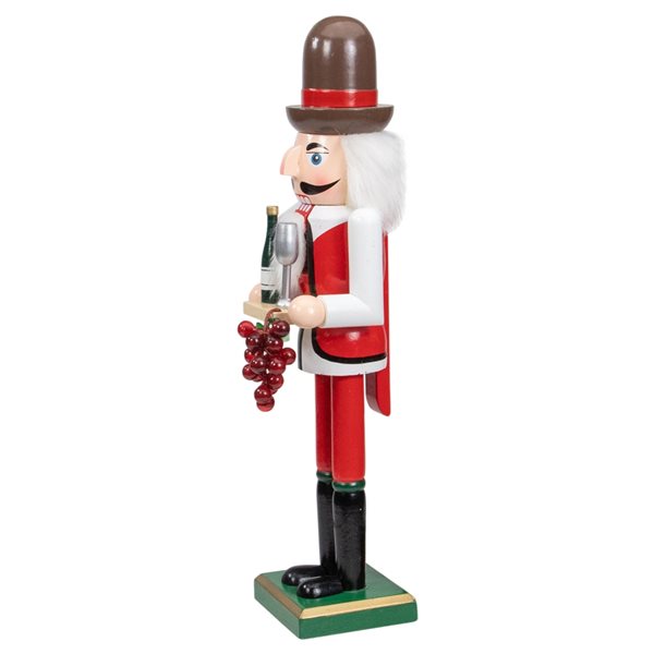 Northlight 15-in Red and White Grapes Winemaker Christmas Nutcracker Figurine