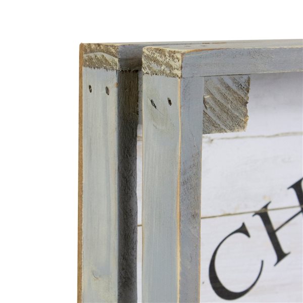 Northlight 21-in Fresh Christmas Trees Wooden Tray Hanging Signs- Set of 2