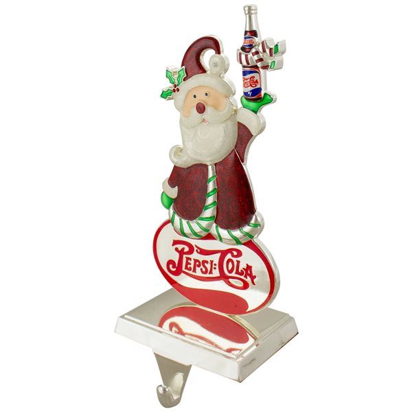 Northlight 9.75-in Silver Pepsi-Cola Santa Claus Christmas Stocking Holder