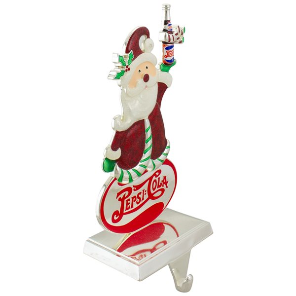 Northlight 9.75-in Silver Pepsi-Cola Santa Claus Christmas Stocking Holder