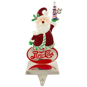 Northlight 9.75-in Silver Pepsi-Cola Santa Claus Christmas Stocking Holder