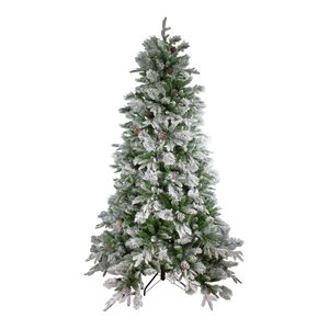 Northlight 7.5-ft Full Flocked Colorado Pine Artificial Christmas Tree - Unlit