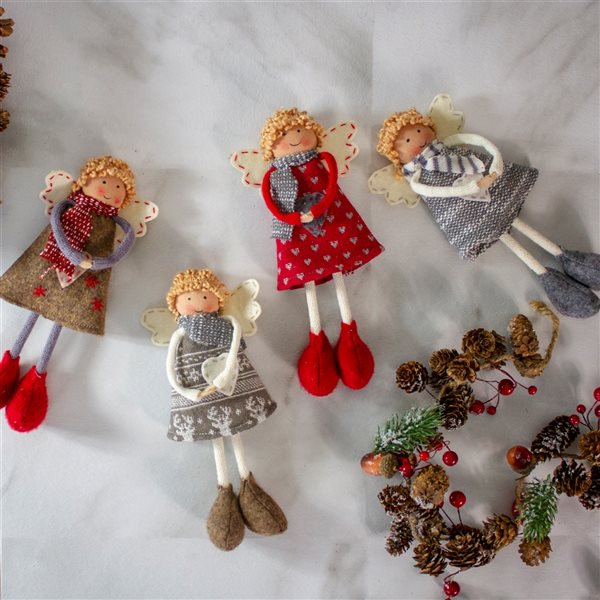 Northlight 9-in Standing Angel Sisters Christmas Decor - Set of 4