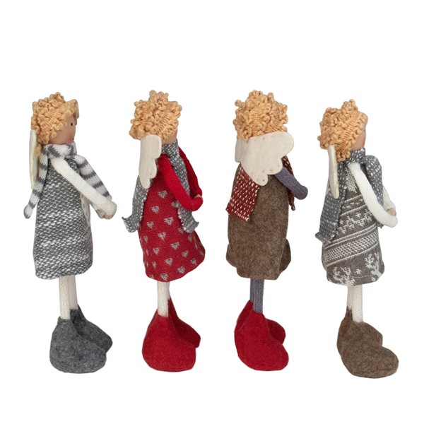 Northlight 9-in Standing Angel Sisters Christmas Decor - Set of 4