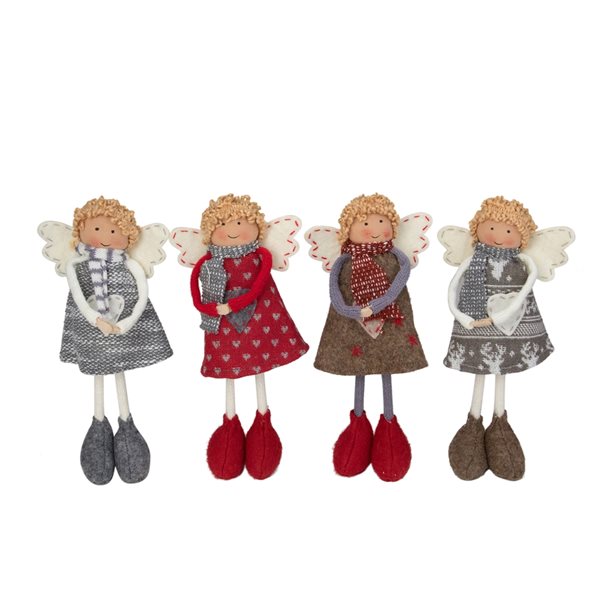 Northlight 9-in Standing Angel Sisters Christmas Decor - Set of 4