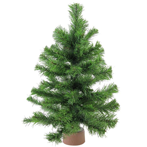 Northlight 1.5-ft Medium Pine Unlit Artificial Christmas Tree with Faux Wood Base