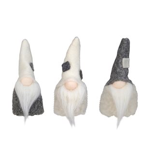 Northlight 3.75-in Grey and Cream Christmas Gnomes - Set of 3