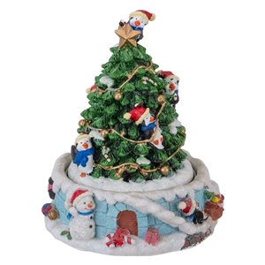 Northlight 6-in Rotating Musical Penguin on Tree Christmas Decoration