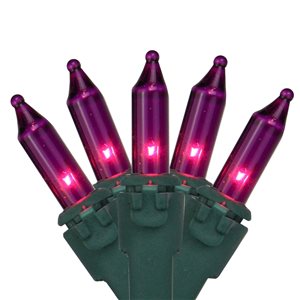 Vickerman 100-Count 32-ft Pink-Purple Incandescent Indoor/Outdoor Christmas String Lights