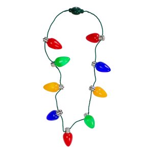 Northlight 16-in Green and Red Flashing Retro Bulb Christmas Necklace