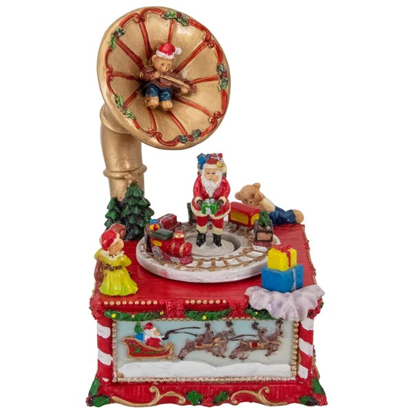 Northlight 7-in Musical Santa Claus on Gramophone Christmas Music Box