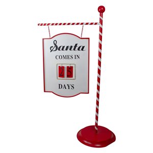 Northlight 57.75-in Red and White Countdown to Christmas Display Sign