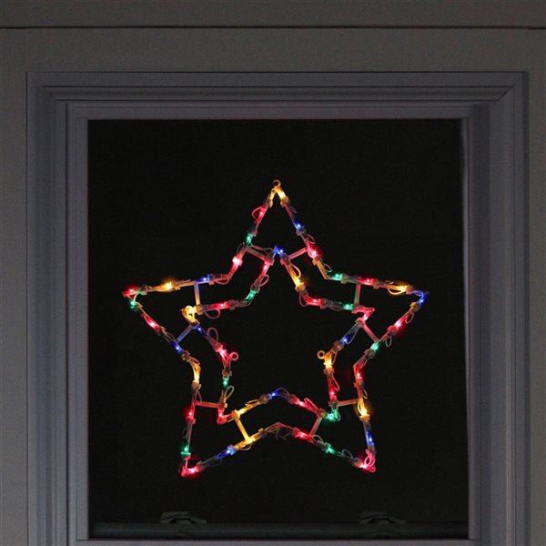 Northlight 16-in Lighted Star Christmas Window Silhouette Decoration