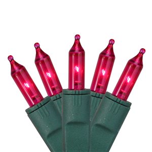 GKI/Bethlehem Lighting 50-Count 24.75-ft Pink Incandescent Indoor/Outdoor Christmas String Lights