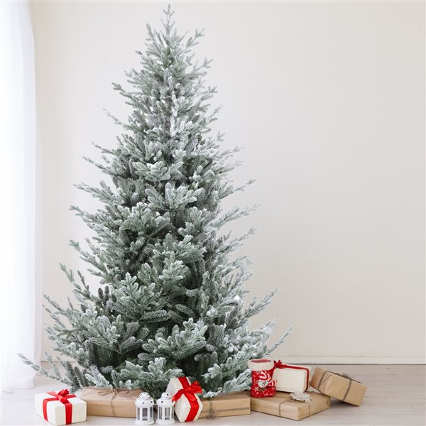 Northlight 6.5-ft Flocked Little River Fir Artificial Christmas Tree - Unlit