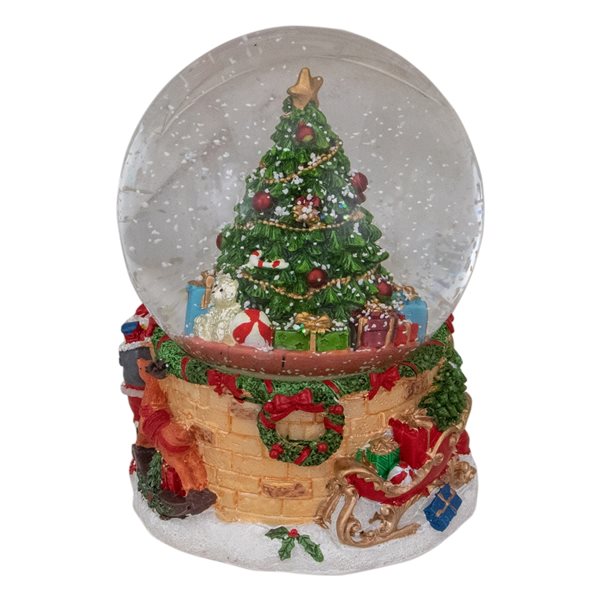 Northlight 5-in Musical Santa Giving Gifts Christmas Tree Snow