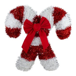 Northlight 19.25-in Tinsel Candy Cane Christmas Window Decoration