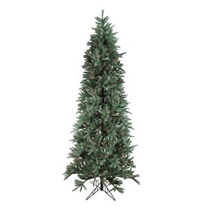 Santa's Own 9-ft Slim Fresh Cut Carolina Frasier Pre-Lit Artificial Christmas Tree with Multicolour Lights
