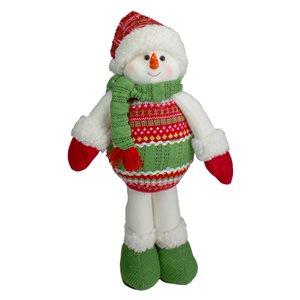 Northlight 17.5-in Red and Green Jolly Plush Snowman Christmas Figure