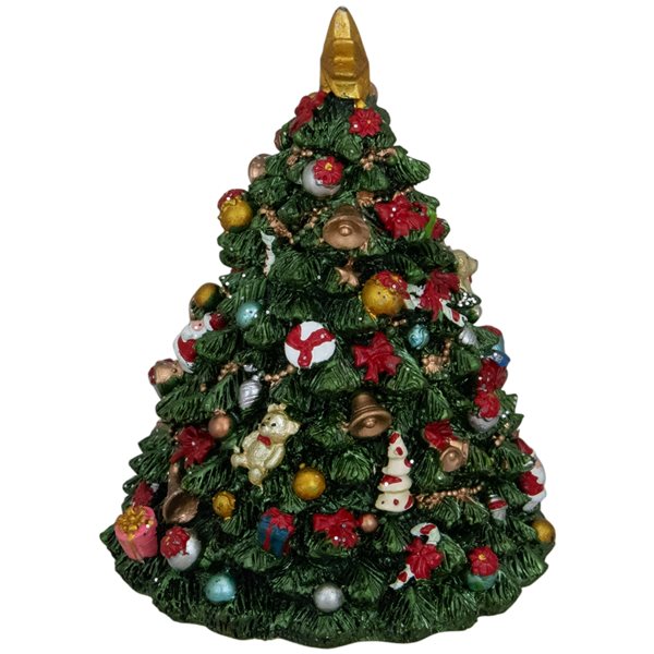 Northlight 6.25-in Green Musical Rotating Christmas Tree Figurine