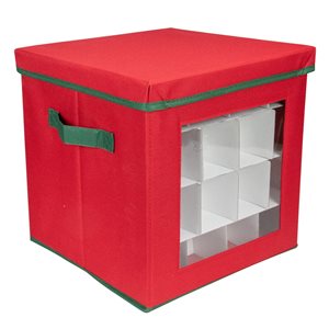 Northlight 12-in Red and Green Christmas Ornament Storage Bag with Dividers