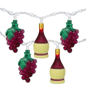 Northlight 10-Count 7.5-ft Grape and Wine Bottle Incandescent Indoor/Outdoor Christmas String Lights