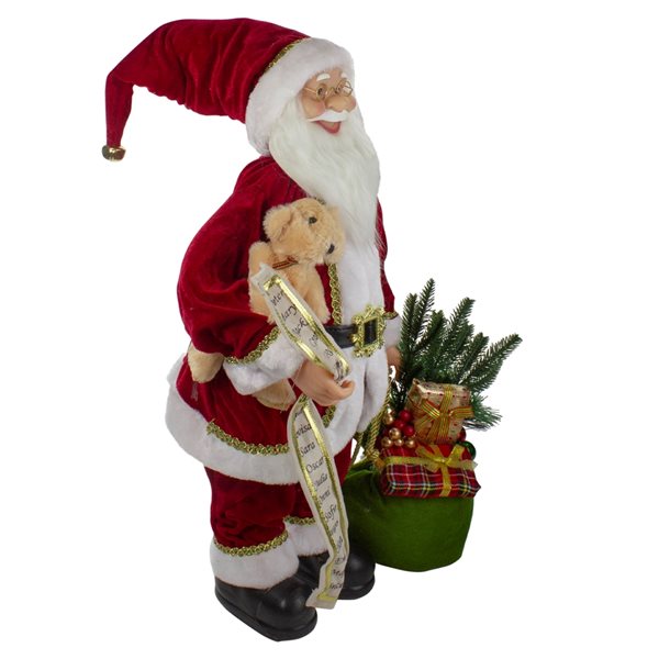 Northlight 2-ft Standing Santa Christmas Figure with Presents and a Naughty or Nice List