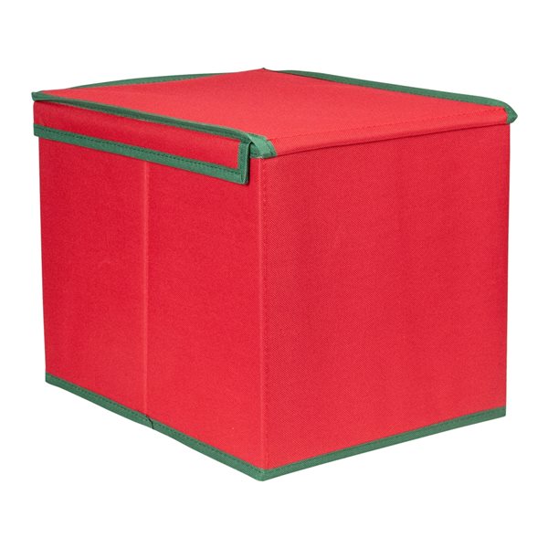Northlight 13-in Red and Green Christmas Ornament Storage Box with Dividers  34317219