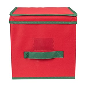 Northlight 13-in Red and Green Christmas Ornament Storage Box with Dividers