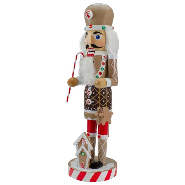 Northlight 14-in Beige and Red Wooden Christmas Nutcracker Gingerbread Chef