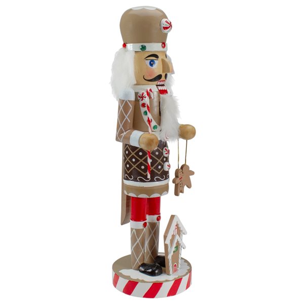 Northlight 14-in Beige and Red Wooden Christmas Nutcracker Gingerbread Chef