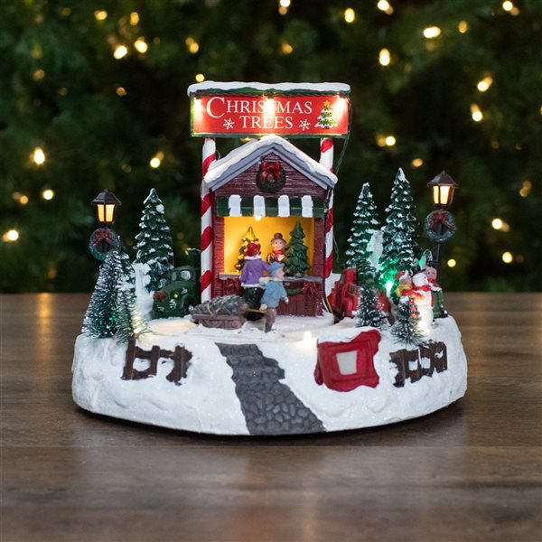 Northlight 9-in Lighted and Animated Christmas Tree Farm Winter Scene with  Moving Cars 34315282 | RONA